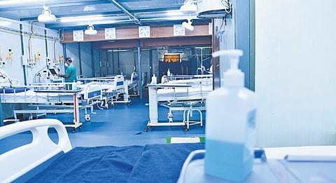 A Covid-19 ward set up at the city’s Rajiv Gandhi Institute of Chest Diseases on Tuesday | Vinod Kumar T