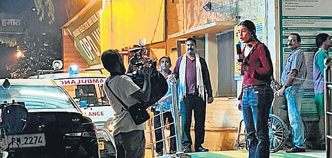 At the film shoot