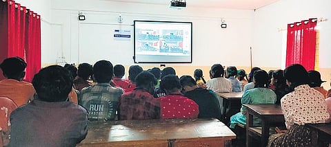 A smart class setup at the school.