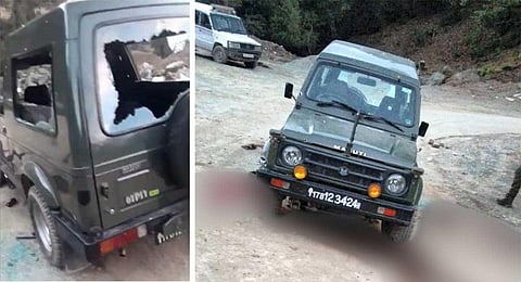 An Army vehicle that was ambushed by terrorists at Dera ki Gali on Thursday | PTI