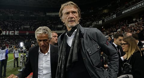 Sir Jim Ratcliffe looks on ahead of the French League One soccer match between Nice and Paris Saint Germain in Allianz Riviera stadium in Nice. (Photo | AP)