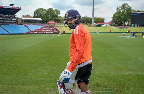 India's Rohit Sharma during a practice session ahead of the first Test cricket match between India and South Africa, in Centurion, South Africa. (Photo | PTI)