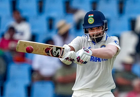 India's batter KL Rahul plays a shot during the first innings of the Test cricket match between India and South Africa, at SuperSport Park Stadium, in Centurion, Tuesday, Dec. 26, 2023. (Photo | PTI)