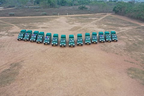 The 14 Bolero campers have been modified to suit the working environment in the forests of Similipal and efficiently carry out protection duties in all conditions.