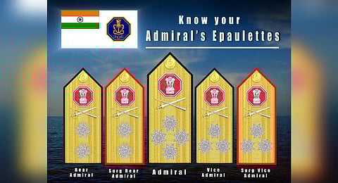 The new design of Admirals' epaulettes (Photo | Indian Navy)