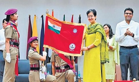 Minister Atishi at Shaheed Bhagat Singh Armed Forces Preparatory school | FILE