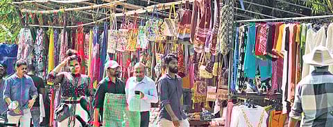 Shops that have sprung up at Fort Kochi in view of Cochin Carnival. (Photo | A Sanesh)