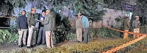 Delhi police at the explosion site. ( FILE)