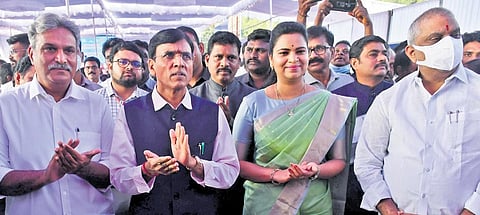 Union Health Minister Mansukh L Mandaviya and AP Health Minister Vidadala Rajini at the foundation laying ceremony of Biosafety lab in Vijayawada | Prasant Madugula
