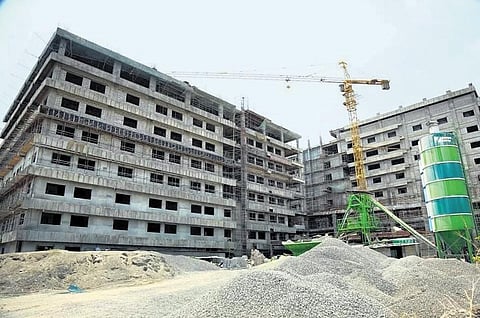 The super speciality block under construction at Government Medical College Hospital, Kalamassery (File picture)