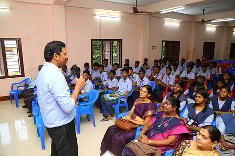 Representational Image: Karaikal District Collector A Kulothungan addressing the students on inauguration of free NEET coaching on Saturday. (Photo | Express)