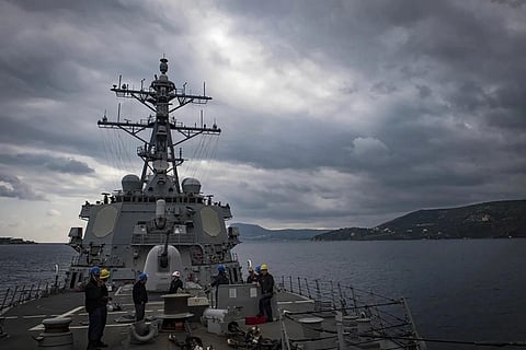 This Nov 12, 2018 photo shows The USS Carney in the Mediterranean Sea. (Photo / AP)