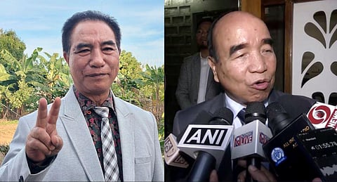 (L) Zoram People’s Movement chief and party's CM candidate Lalduhoma; (R) Mizo National Front leader and outgoing CM Zoramthanga. (Photos | PTI)