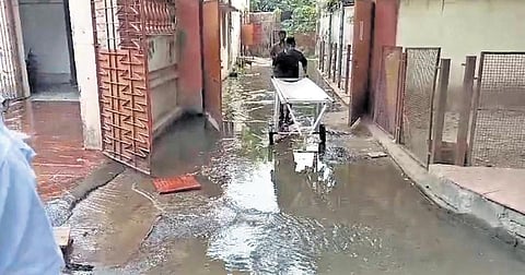 The waterlogged corridor near the autopsy room I EXPRESS