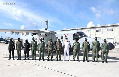 Indian soldiers operating a Dornier aircraft in the Maldives (Photo | The Maldives Journal)