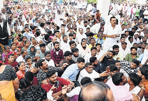 Villagers wait so long to meet K Chandrasekhar Rao.