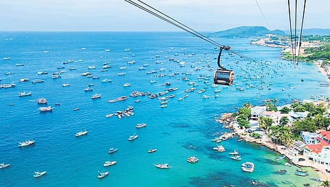 The cable car from Phu Quoc to Hon Thomd