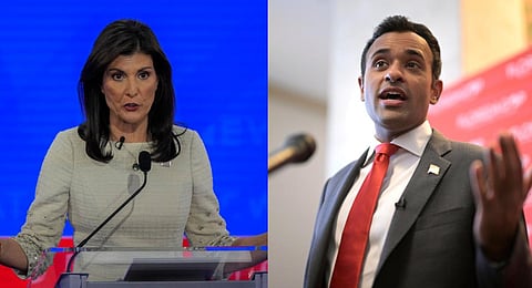Nikki Haley and Vivek Ramaswamy (AP)