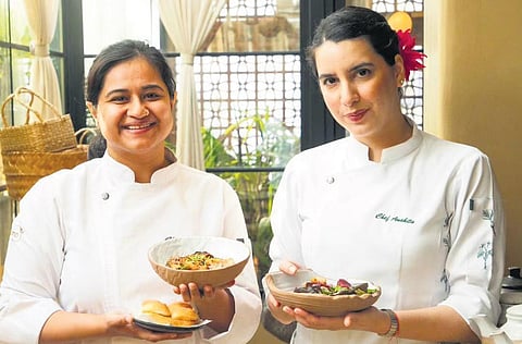 Chefs Vanshika Bhatia (left) and Anahita Dhondy. (Photo | Express)