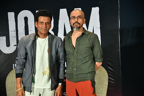 Manoj Bajpayee in Bengaluru to promote his upcoming film 'Joram'.