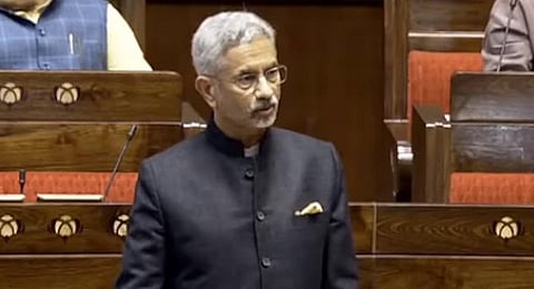 FILE - India's External Affairs Minister S Jaishankar speaks at the Parliament, in New Delhi. (Screengrab | SansadTV)