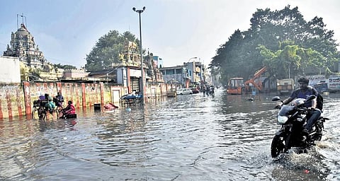 Flood water still to recede from streets in Pulianthope | P Jawahar