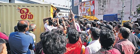 Relief materials being distributed in Velachery on Friday | Shiba Prasad Sahu
