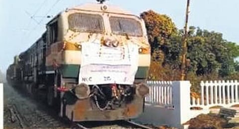 Trial run of a goods train on the newly constructed Angul-Sukinda line