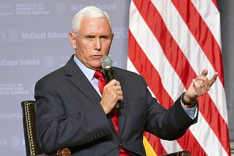 Former US Vice President Mike Pence speaks to students at Georgetown University in Washington, Wednesday, Oct. 19, 2022. (File Photo | AP)