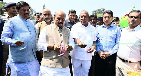 Chief Minister Basavaraj Bommai inaugurates the HAL-Suranjan Das Road underpass on Thursday. (Photo | Express)
