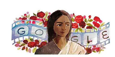 Google Doodle pays tribute to PK Rosy. (Photo | Google)