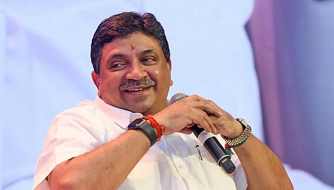 Finance Minister Palanivel Thiaga Rajan speaks at the ThinkEdu Conclave session on ‘The Tamil Nadu Model: Lessons for India’, on Thursday. (Photo | R Satish Babu, EPS)