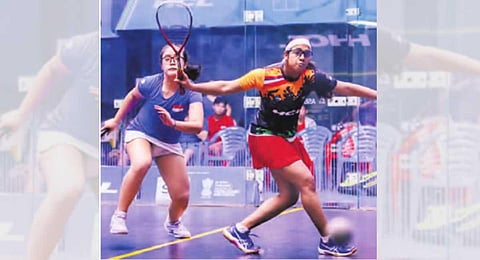 India’s Pooja Arthi R (right) in action