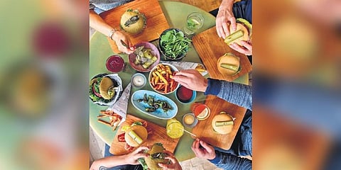 Hiltl burgers, one of the restaurant’s bestsellers.
