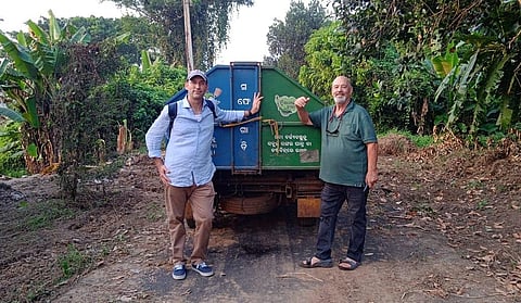 Benjamin Elad Rubin (left) along with a scientist from Israel at a waste disposal centre in Bhubaneswar | Express