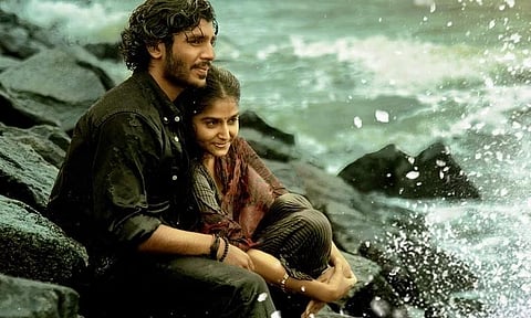 Hridhu Haroon and Anaswara Rajan in 'Thugs'.