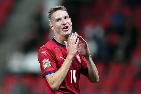 Jakub Jankto reacts after missing a chance to score during the UEFA Nations League soccer match between Czech Republic and Switzerland at the Sinobo stadium in Prague, June 2, 2022. (Photo | AP)