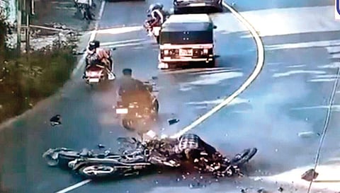 A video grab of the accident