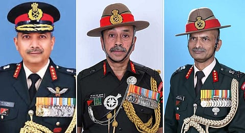 Lt Gen Raju, Lt Gen NSR Subramani and Lt Gen MV Suchindra Kumar