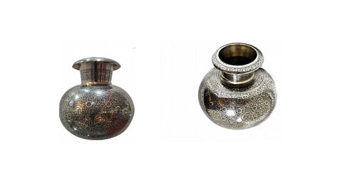 Prime Minister Modi gifted to the German chancellor a nickel-coated hand-engraved brass vessel from Moradabad, also known as 'Peetal Nagari' or brass city of Uttar Pradesh.