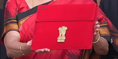 Folder-case containing Union Budget 2023-24.(Photo | PTI)