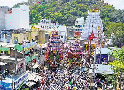 Procession taken out at Sri Kalahasti temple on Sunday I Madhav K