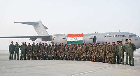 The Indian Army’s medical team deployed in Turkey under 'Operation Dost'. (Photo | MEAIndia Twitter)