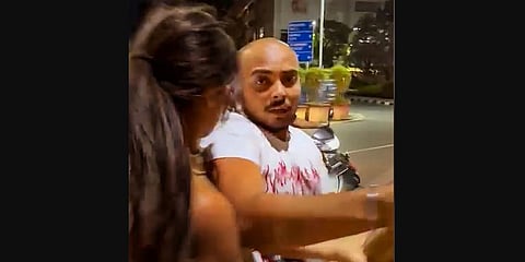 Cricketer Prithvi Shaw reacts towards a group of people who allegedly turned violent after he refused them for selfies, in Mumbai, Feb. 15, 2023. (Photo | PTI)