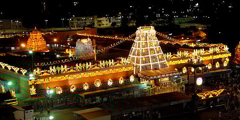 A file photo of the Lord Venkateswara shrine at Tirumala, in Tirupati. (Photo | EPS)