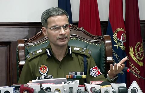 Director general of police (DGP) Punjab, Gaurav Yadav addresses a press conference on Ajnala incident, on Friday. (Photo | ANI)