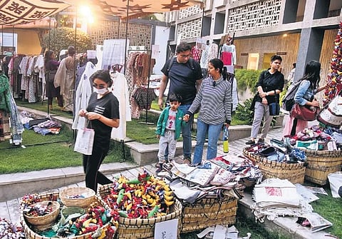 visitors shopping on Friday; (