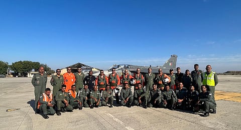 Contingent with LCA Tejas, before flying for UAE.