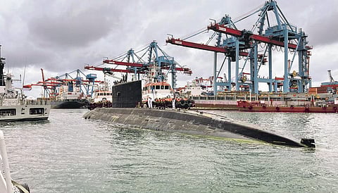 INS Sindhukesari docked at the Jakarta port during its three-day visit. (Photo | Express)