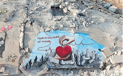 The earthquake debris in Turkey